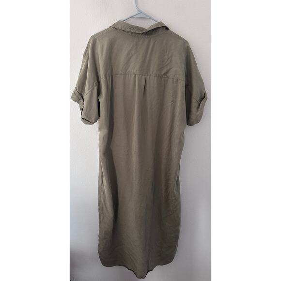 Babaton Aritzia womens Network Dress grunge green utility button down size L - Picture 8 of 9